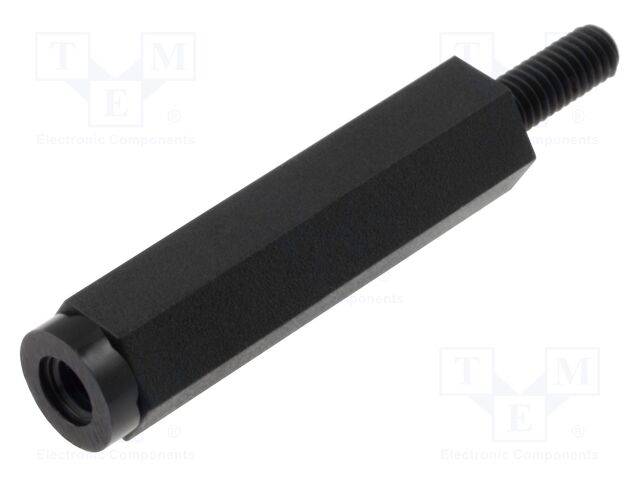 DREMEC TFM-M5X55/DR288 Afstandsbus met schroefdraad; zeskantig; polyamide; M5; M5; zwart - 10 stuks-0