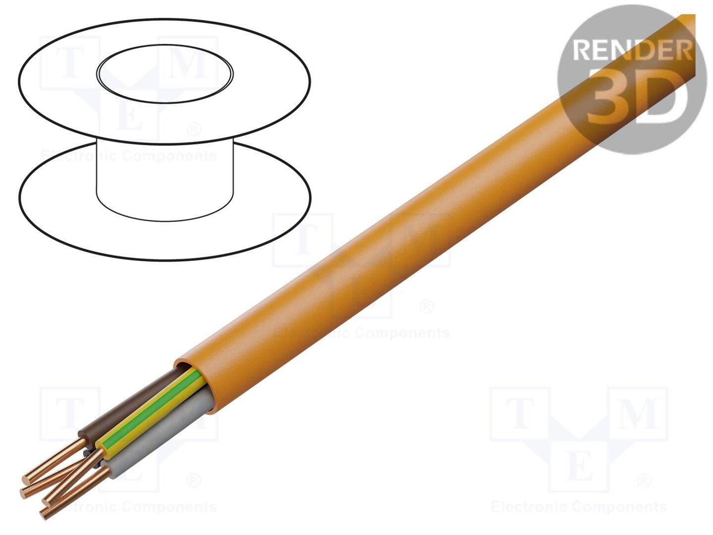 BITNER BITNER-B62704 Leiding: voeding; BiTflame 1000; 4G6mm2; Isolatie: LSZH; oranje - 1 meter-0