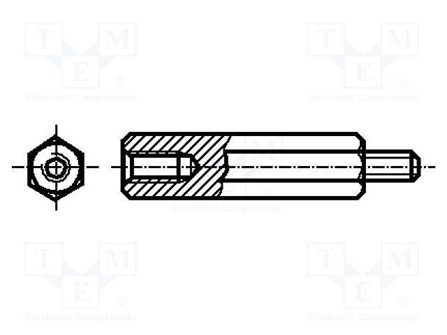 BOSSARD B3X10/BN7375 Afstandsbus met schroefdraad; polyamide; M3; M3; 10mm; BN 7375 - 10 stuks-0