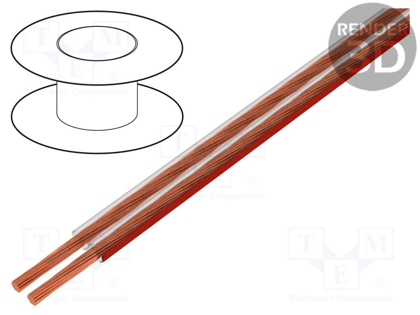 HELU SOUND-40187 Leiding: luidsprekers; HELUSOUND®; 2x4mm2; koord; Cu; transparant - 1 meter-0