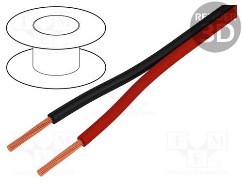 TASKER TAS-TSK54 Leiding: luidsprekers; 2x1,5mm2; koord; CCA; zwartrood; -15÷70°C - 100 meter