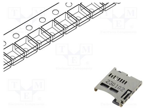 GCT MEM2052-00-195-00A Connector: voor kaarten; microSD; push-push; SMT; gold flash; rol - 1 stuk