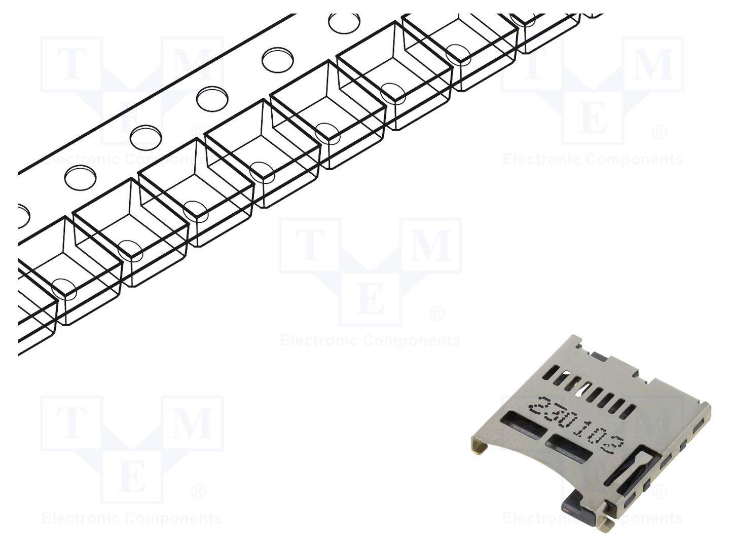 GCT MEM2052-00-195-00A Connector: voor kaarten; microSD; push-push; SMT; gold flash; rol - 1 stuk-0