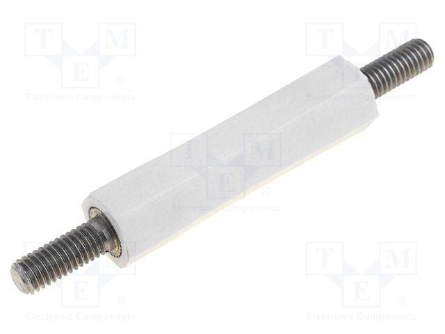 DREMEC TMM-M3X65/DR4183 Isolatiebus; L: 65mm; UL94V-2; polyamide; Lichaam: wit; Sleutel: 6mm - 10 stuks-0