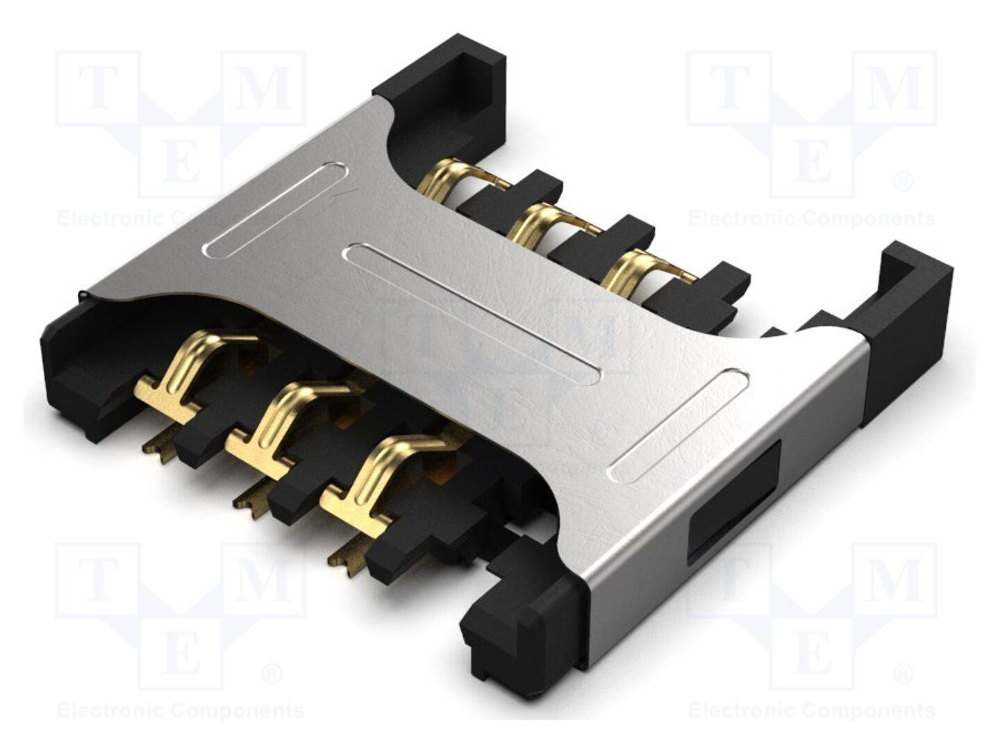 GCT SIM7050-6-0-00-A Connector: voor kaarten; Micro SIM; push-pull; SMT; gold flash - 1 stuk-0