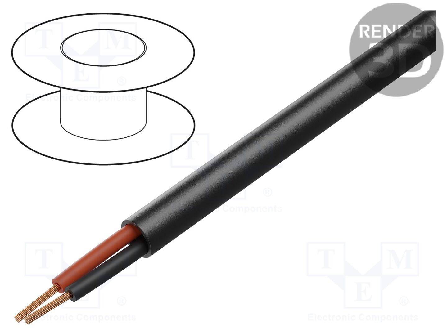 BITNER BITNER-LP0200 Leiding: luidsprekers; BiTsound®; 2x2,5mm2; koord; Cu; zwart; 8mm - 1 meter-0