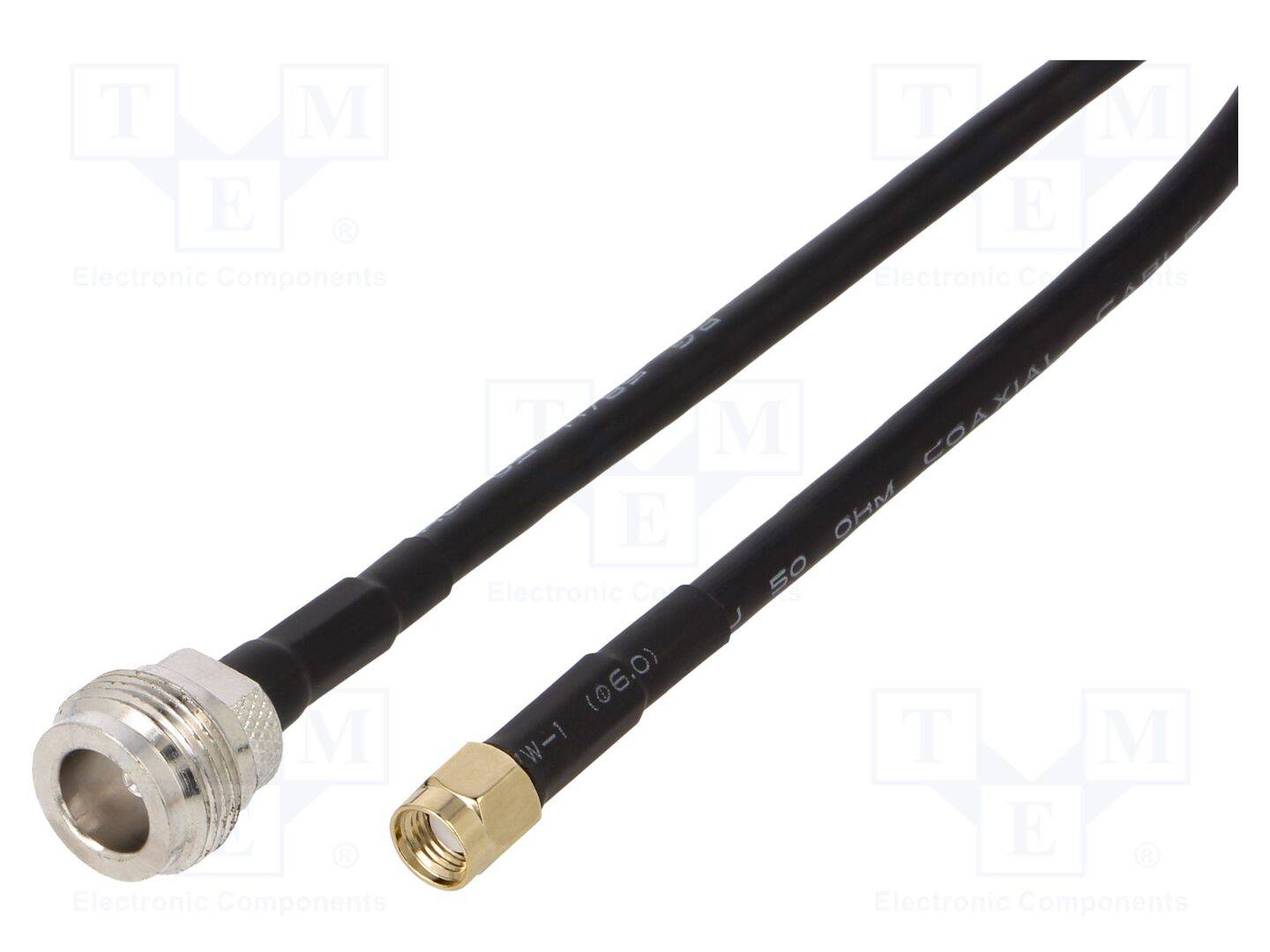 QOLTEC QOLTEC-57030 Kabel; 1m; N vrouwelijk,RP-SMA mannelijk; PE; zwart; 50Ω - 1 stuk-0