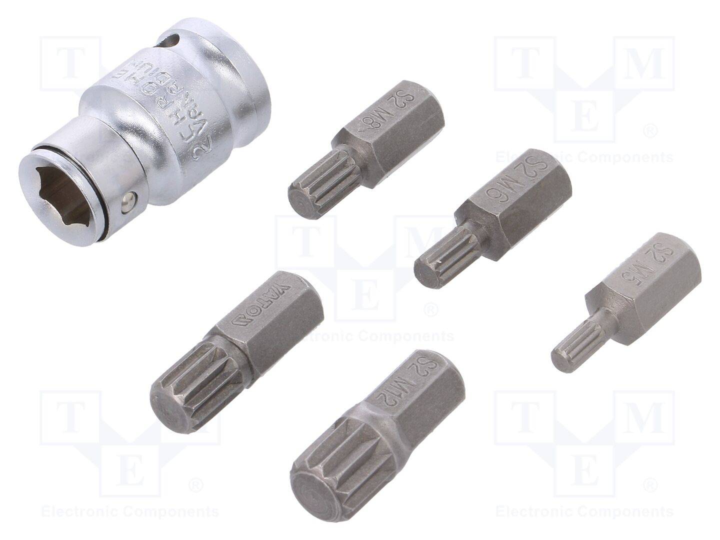 YATO YT-0414 Gereedschapset: schroevendraaierbits; spline (12-hoekige); 1/2" - 1 set-0