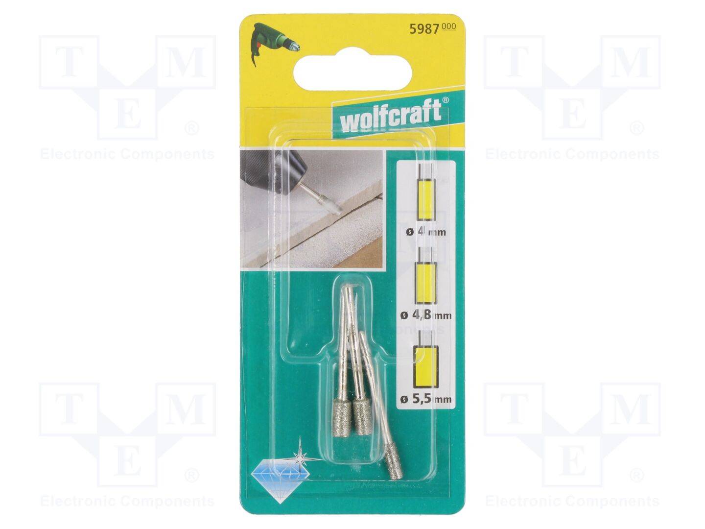 WOLFCRAFT WF5987000 Slijpstiften; 3st; pin; 3mm - 1 set-0