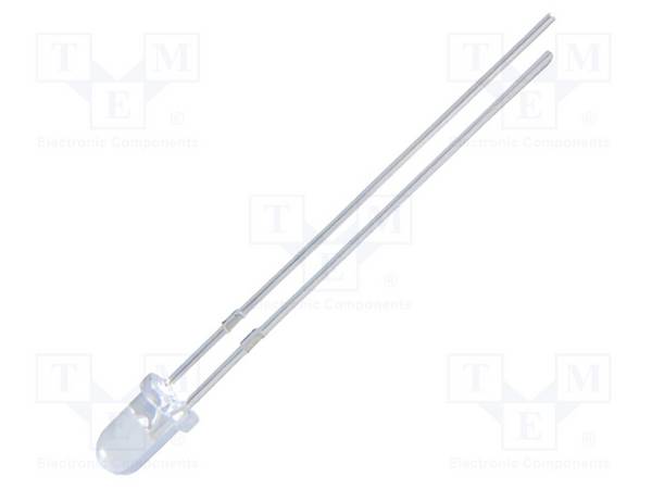 NTE Electronics NTE30144 LED; roze; 3mm; 300÷400mcd; 30°; Voorkant: convex; 3÷3,2VDC - 10 stuks