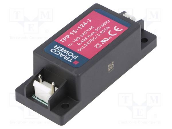 TRACO POWER TPP15-124-J Voedingseenheid: schakelende; voor inbouw; 15W; 24VDC; 625mA; 88% - 1 stuk