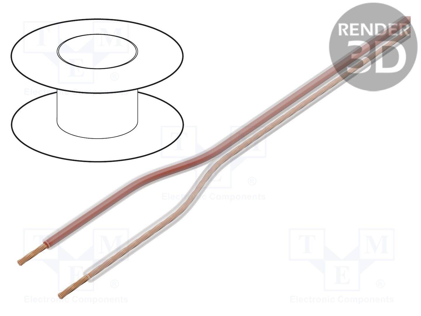 TASKER TAS-TSK63 Leiding: luidsprekers; 2x1mm2; koord; CCA; transparant; -15÷70°C - 1 meter-0