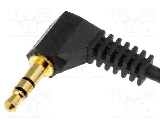4CARMEDIA JACK3.5-SK Kabel; verguld; Jack 3,5mm 3pin haakse stekker,draden; 0,8m - 1 stuk-0