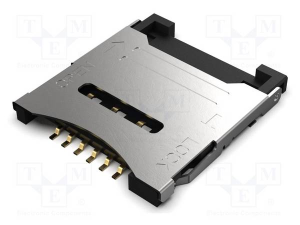 GCT SIM7200-6-0-18-00A Connector: voor kaarten; Micro SIM; SMT; gold flash; PIN: 6; 1A - 1 stuk