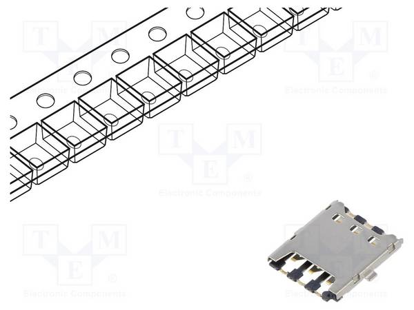 GCT SIM8051-6-0-14-01A Connector: voor kaarten; Nano SIM; push-pull,met borgpen; SMT - 1 stuk