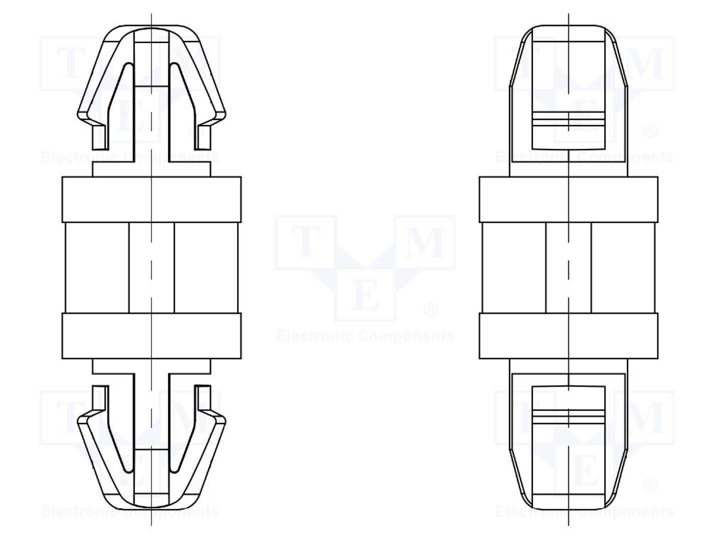 DREMEC DR8G817V40403 PCB-afstand; polyamide 66; L: 6mm; klik/klik; natuurlijk; UL94V-2 - 10 stuks-0