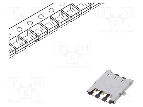 GCT SIM8051-6-0-14-00A Connector: voor kaarten; Nano SIM; SMT; gold flash; PIN: 6; 500mA - 1 stuk