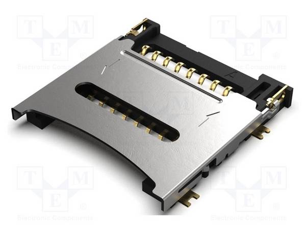 GCT MEM2067-02-180-00A Connector: voor kaarten; microSD; SMT; gold flash; PIN: 8; 500mA - 1 stuk