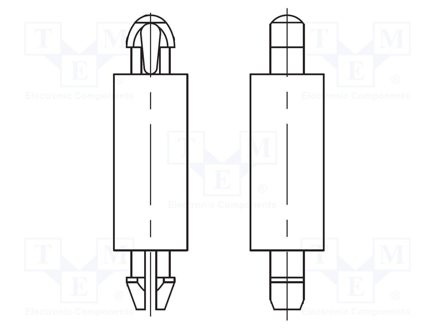 DREMEC DR8G505V40164 PCB-afstand; polyamide 66; L: 6mm; klik/klik; natuurlijk; UL94V-0 - 10 stuks-0