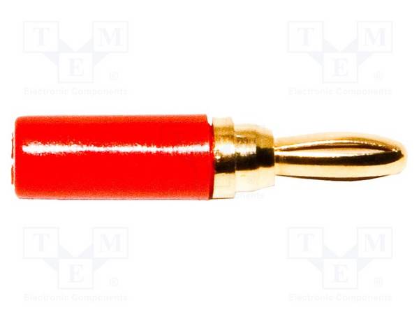 MUELLER ELECTRIC BU-P3690-2 Labconnector: banaanstekker 3mm; stekker; rood; 1kVDC; 5A; 10st. - 1 stuk