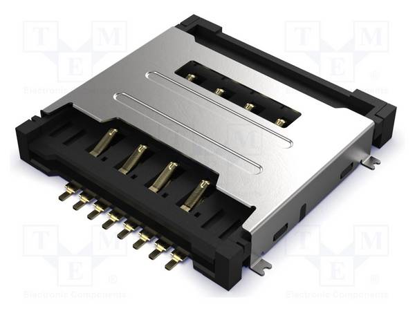GCT SIM6050-8-0-30-00A Connector: voor kaarten; Mini SIM; dubbel,push-pull; SMT; 500mA - 1 stuk