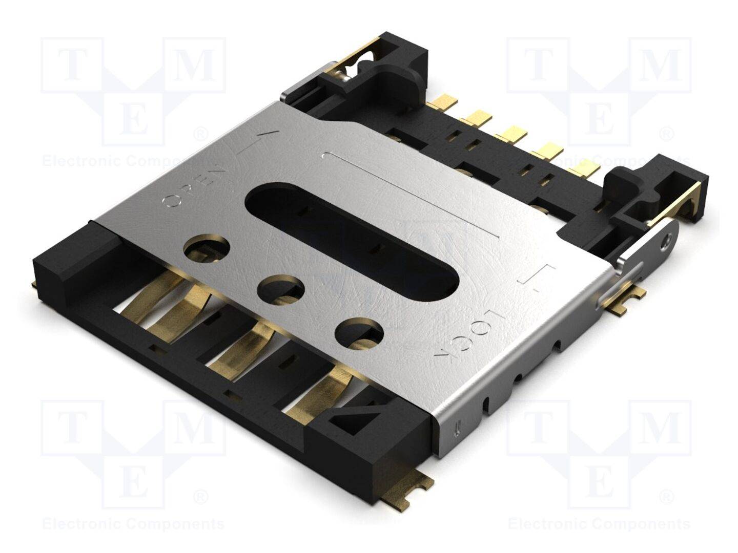 GCT SIM8060-6-0-14-00A Connector: voor kaarten; Nano SIM; SMT; gold flash; PIN: 6; 500mA - 1 stuk-0
