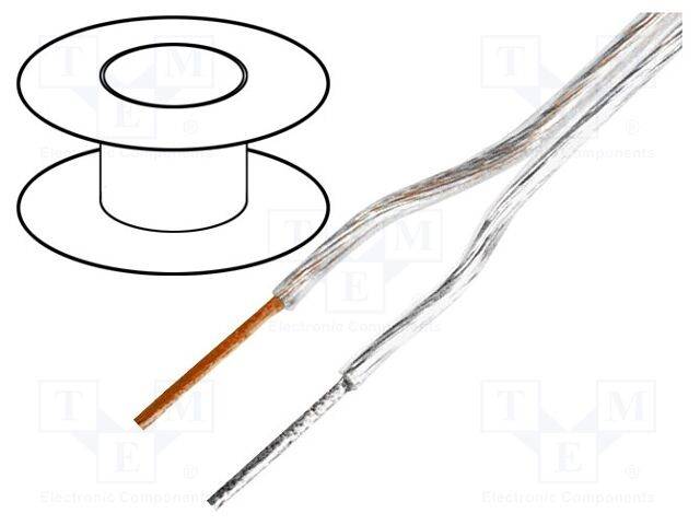 TASKER TAS-C103TN Leiding: luidsprekers; 2x0,22mm2; koord; vertinde,OFC; 1,8x3,7mm - 1 meter-0