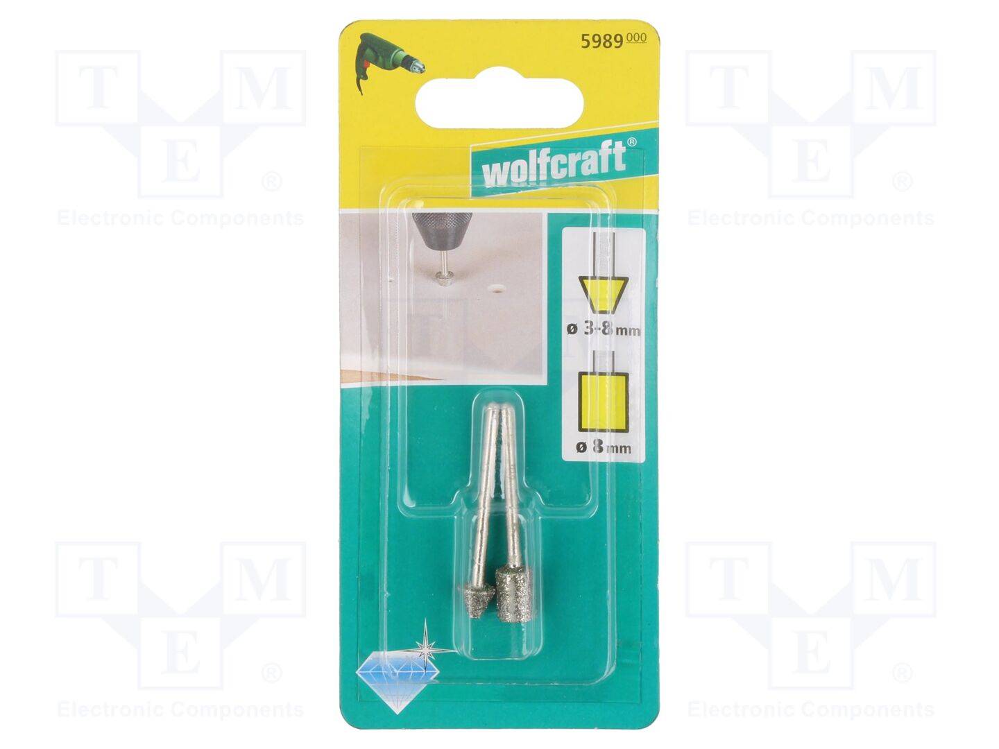 WOLFCRAFT WF5989000 Slijpstiften; 2st; pin; 3mm - 1 set-0