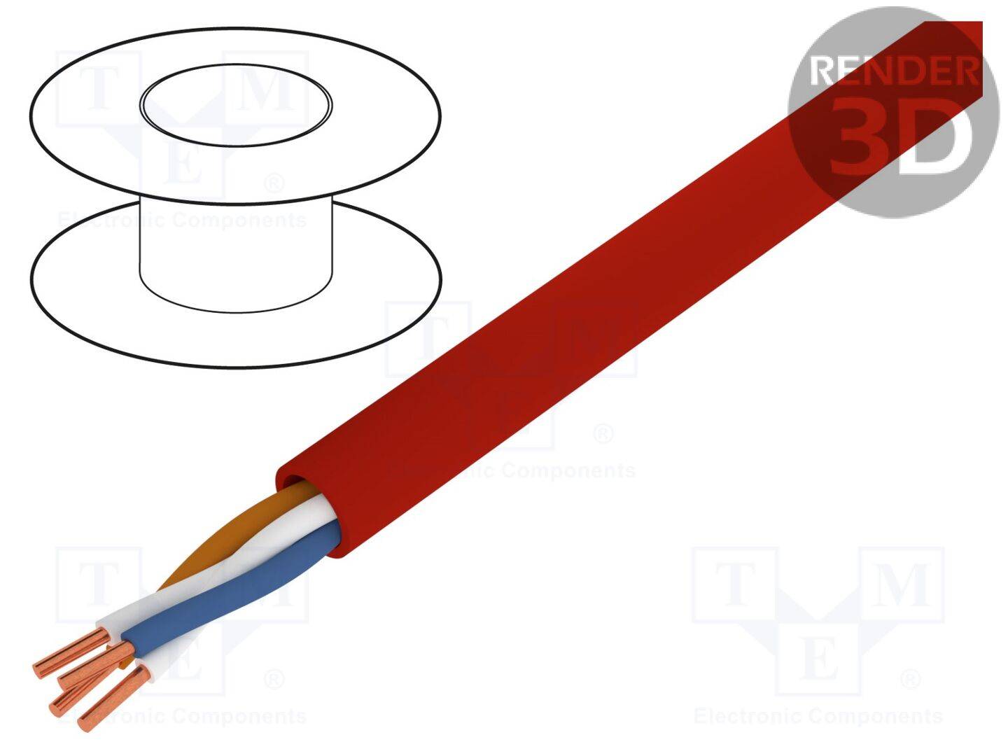 BITNER BITNER-TN0007 Leiding: stuurstroomdraad; YnTKSY; 1x2x1mm; Isolatie: PVC; rood - 1 meter-0