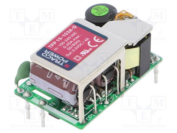 TRACO POWER TPP15-103A-D Voedingseenheid: schakelende; open; 13,2W; 120÷370VDC; 85÷264VAC - 1 stuk