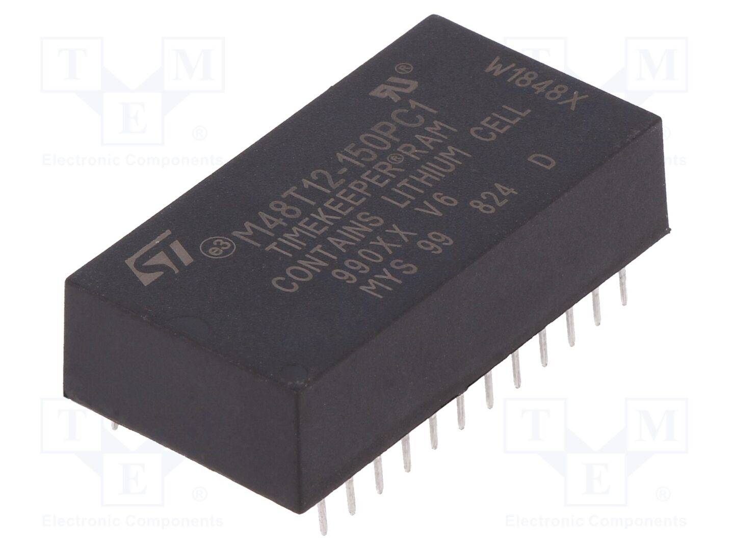 STMicroelectronics M48T12-150PC1 IC: RTC; parallel; NV SRAM; 16kbSRAM; PCDIP24; 4,5÷5,5V; 150ns - 1 stuk-0