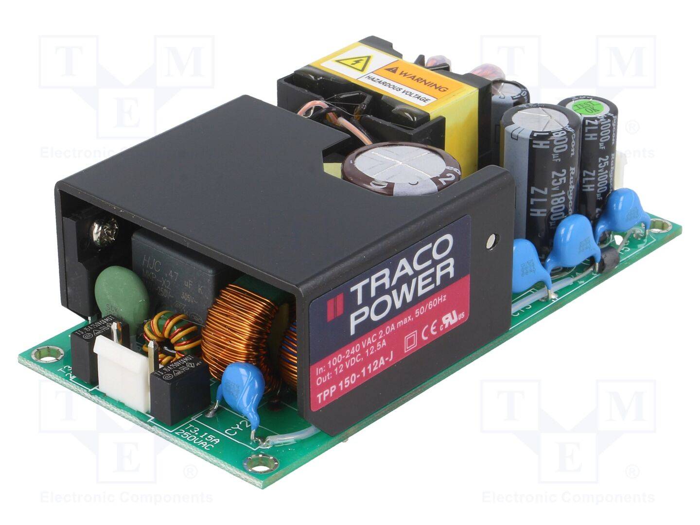 TRACO POWER TPP150-112A-J Voedingseenheid: schakelende; open; 150W; 120÷370VDC; 85÷264VAC - 1 stuk-0