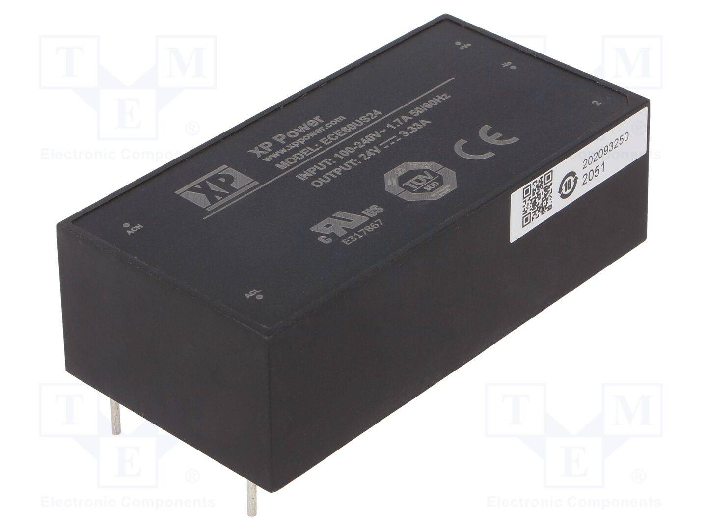 XP POWER ECE80US24 Omvormer: AC/DC; 80W; Uin: 85÷264VAC; 24VDC; Iuit: 3,33A; OUT: 1; 87% - 1 stuk-0