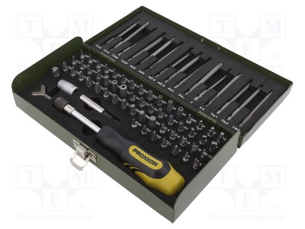 PROXXON PR23107 Gereedschapset: schroevendraaierbits; koffer; 75st. - 1 set