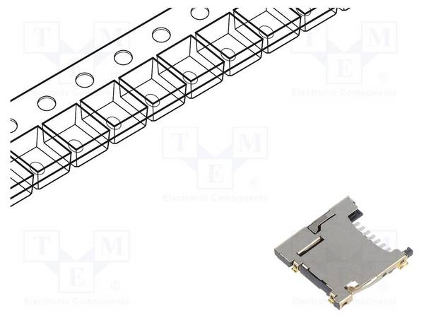 GCT MEM2090-00-145-00A Connector: voor kaarten; microSD; push-push; SMT; gold flash; rol - 1 stuk