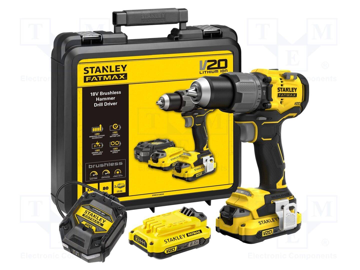 STANLEY STL-SFMCD726D2K-QW Schroefboormachine; accu; 0÷500omw./min,0÷2000omw./min; 18VDC - 1 set-0