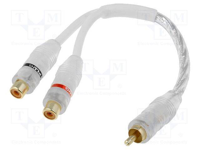 4CARMEDIA RCA-WH.Y1/2 Kabel; wit; RCA-contrastekker x2,RCA-stekker - 1 stuk-0