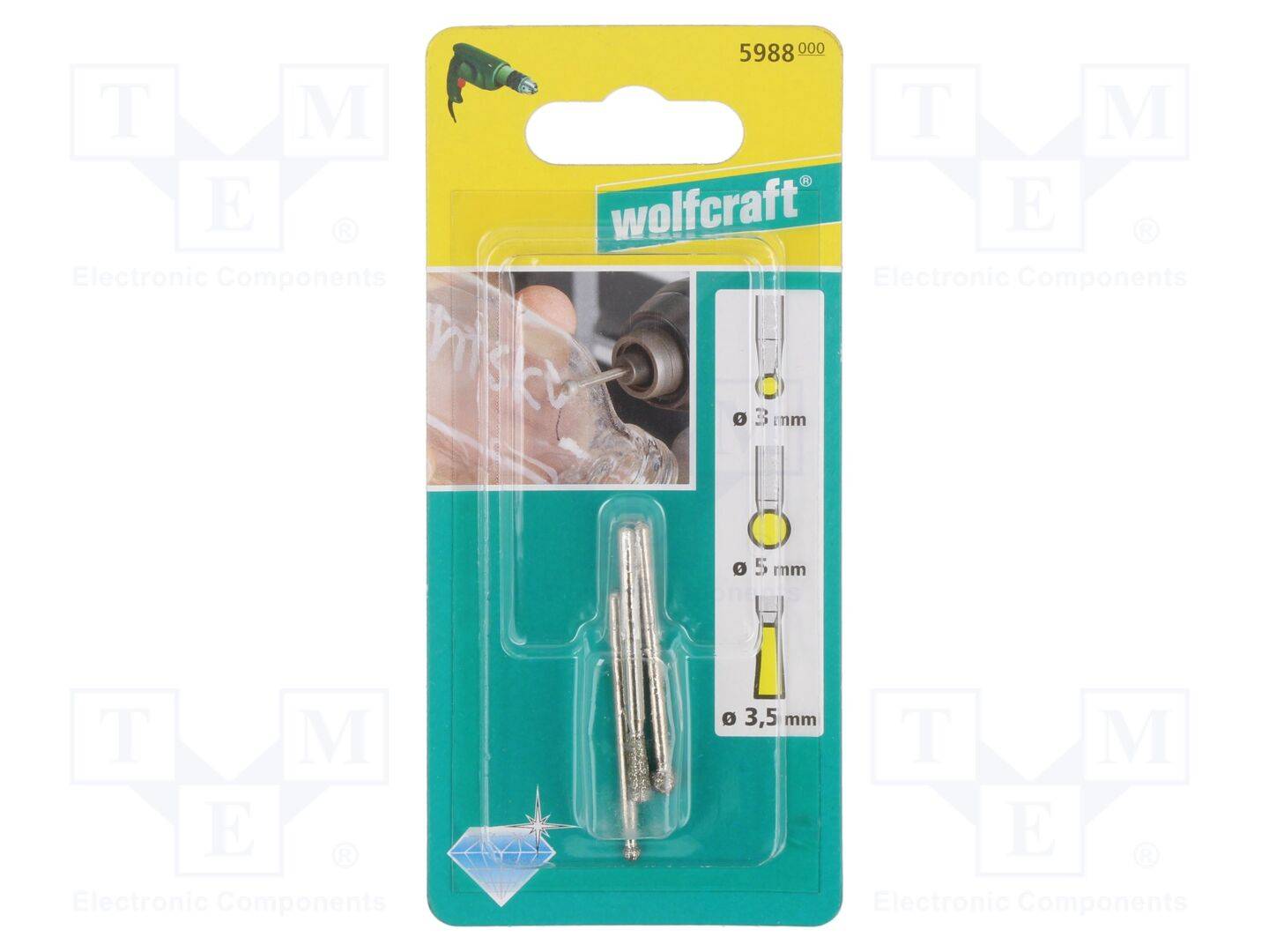 WOLFCRAFT WF5988000 Slijpstiften; 3st; pin; 3mm - 1 set-0