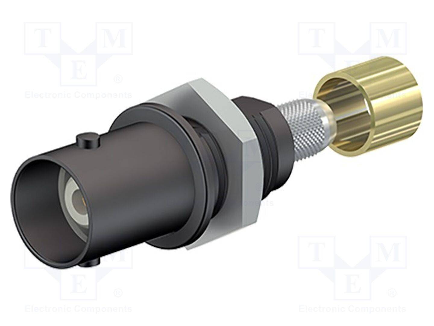 STÄUBLI XBB-C59-21 Labconnector: BNC; contact; zwart; op paneel,geschroefd,krimp - 1 stuk-0