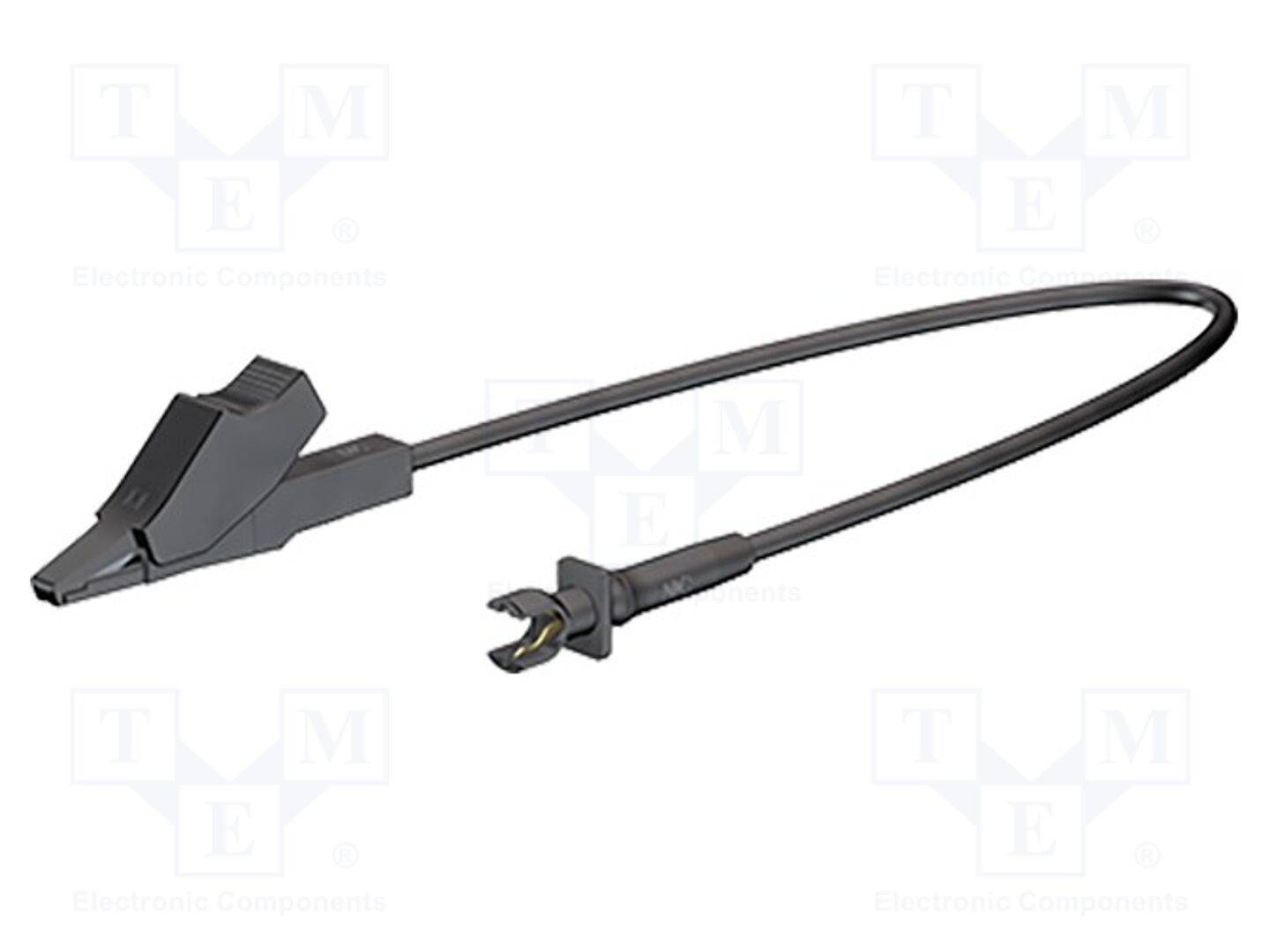 STÄUBLI GM400-01521 Aansluitkabel; zwart; Omhulsel: krokodilklem,kabelvork - 1 stuk-0