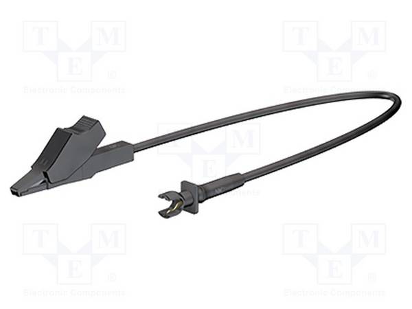 STÄUBLI GM400-01521 Aansluitkabel; zwart; Omhulsel: krokodilklem,kabelvork - 1 stuk