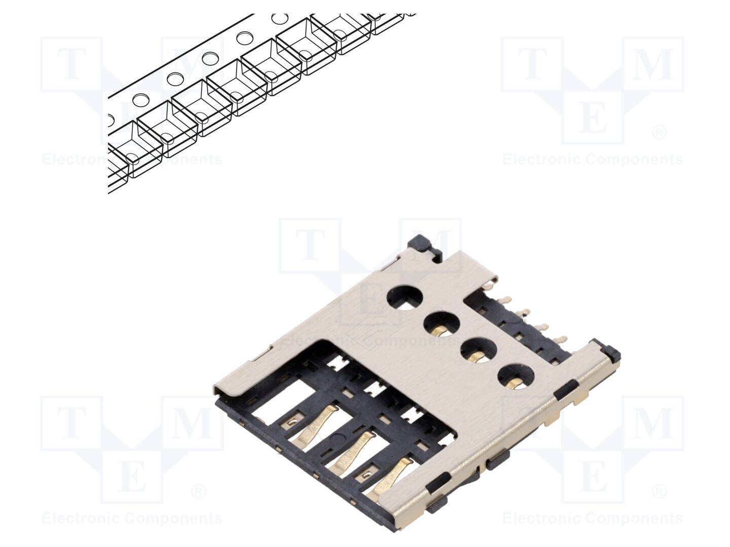 GCT SIM7205-6-0-15-00A Connector: voor kaarten; Micro SIM; push-pull; SMT; gold flash - 1 stuk-0