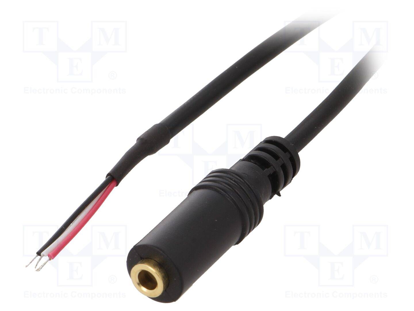 4CARMEDIA JACK3.5-SS Kabel; verguld; Jack 3,5mm 3pin aansluiting,draden; 0,8m; zwart - 1 stuk-0