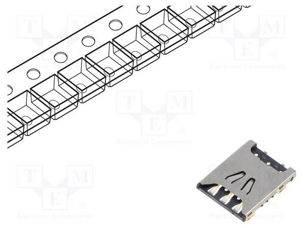 GCT SIM8070-6-0-11-00A Connector: voor kaarten; Nano SIM; push-pull; SMT; gold flash - 1 stuk