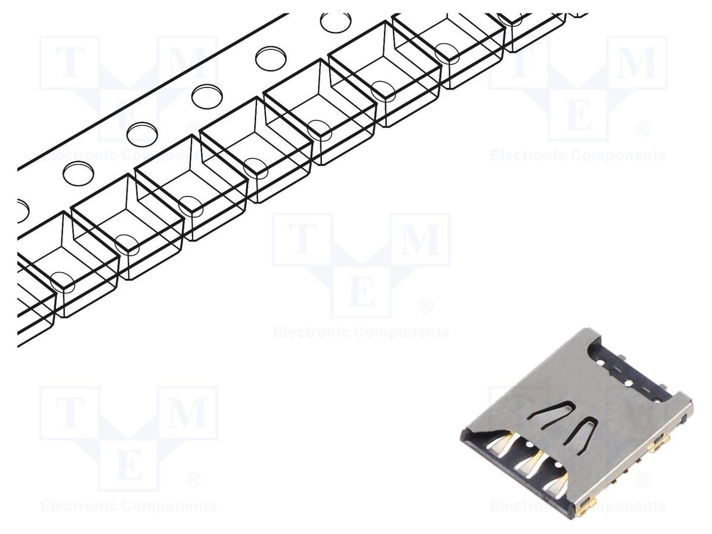 GCT SIM8070-6-0-11-00A Connector: voor kaarten; Nano SIM; push-pull; SMT; gold flash - 1 stuk-0
