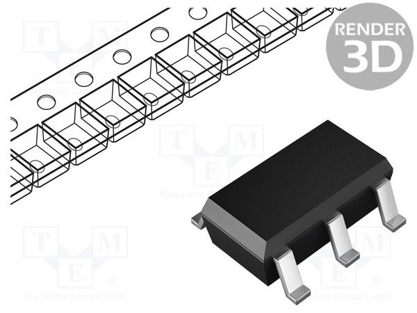 TEXAS INSTRUMENTS INA199A1DCKR IC: meetversterker; 80kHz; Ch: 1; 2,7÷26VDC; SC70-6; 50V/V; 5uV - 1 stuk