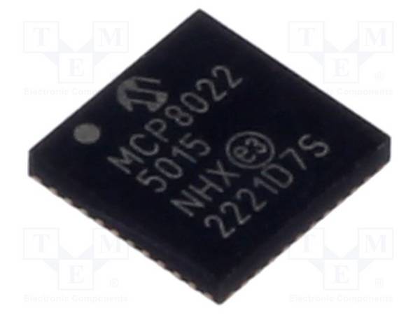 MICROCHIP TECHNOLOGY MCP80225015HNHXVAO IC: driver; 3-fase motor controller,LDO; UART; VQFN40; 0,5A; Ch: 3 - 1 stuk