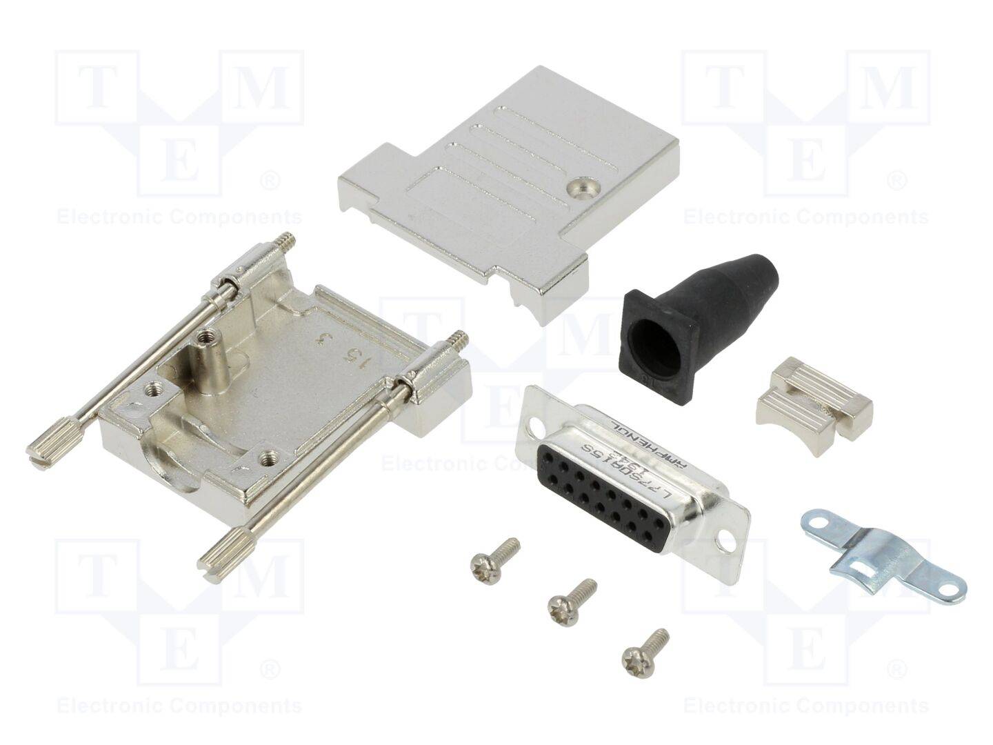 AMPHENOL COMMUNICATIONS SOLUTIONS DTSL-RGLJST-15FSSL Connector: D-Sub; PIN: 15; vrouwelijk; recht; solderen; voor draad