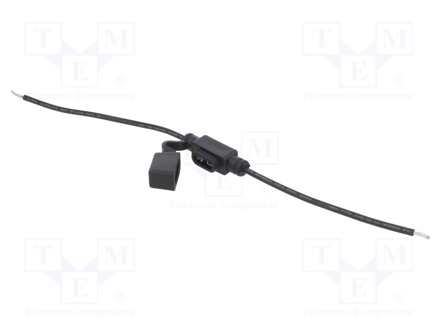 OPTIFUSE LPM-01B-16B Houder; 11mm; 15A; Uitg: draden; 58V; Kabelkleur: zwart; -40÷85°C - 1 stuk-0