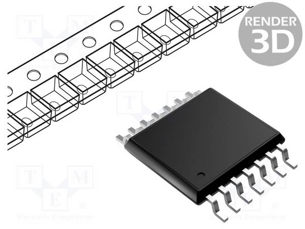 MICROCHIP TECHNOLOGY PIC16F1825-I/ST IC: microcontroller PIC; 14kB; 32MHz; 1,8÷5,5VDC; SMD; TSSOP14 - 1 stuk
